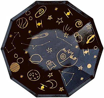 צלחות מפלגת גלקסי | קישוטי לוחות נייר למסיבת חלל חיצון | צלחות מסיבת טילים גלקסי | ציוד למסיבות כוכבי לכת | צלחות נייר של מלחמת הכוכבים